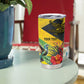 Personalized Black Jamaicans Crocodile Hummingbird Tumbler Cup Tropical Flowers Grunge Flag - African Pride