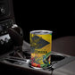 Personalized Black Jamaicans Crocodile Hummingbird Tumbler Cup Tropical Flowers Grunge Flag - African Pride