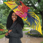 Personalized Black Jamaicans Crocodile Hummingbird Umbrella Tropical Flowers Grunge Flag