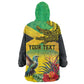 Personalized Black Jamaicans Crocodile Hummingbird Wearable Blanket Hoodie Tropical Flowers Grunge Flag - African Pride