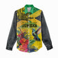 Personalized Black Jamaicans Crocodile Hummingbird Women Casual Shirt Tropical Flowers Grunge Flag - African Pride