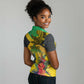 Personalized Black Jamaicans Crocodile Hummingbird Women Polo Shirt Tropical Flowers Grunge Flag - African Pride