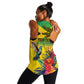 Personalized Black Jamaicans Crocodile Hummingbird Women Racerback Tank Tropical Flowers Grunge Flag - African Pride