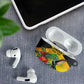Personalized Black Jamaicans Hummingbird AirPods Case Tropical Flowers Grunge Flag