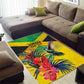 Personalized Black Jamaicans Hummingbird Area Rug Tropical Flowers Grunge Flag - African Pride