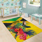 Personalized Black Jamaicans Hummingbird Area Rug Tropical Flowers Grunge Flag - African Pride