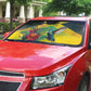 Personalized Black Jamaicans Hummingbird Auto Sun Shade Tropical Flowers Grunge Flag