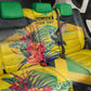 Personalized Black Jamaicans Hummingbird Back Car Seat Cover Tropical Flowers Grunge Flag - African Pride