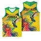Personalized Black Jamaicans Hummingbird Basketball Jersey Tropical Flowers Grunge Flag - African Pride