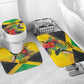 Personalized Black Jamaicans Hummingbird Bathroom Set Tropical Flowers Grunge Flag