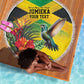 Personalized Black Jamaicans Hummingbird Beach Blanket Tropical Flowers Grunge Flag - African Pride