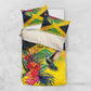 Personalized Black Jamaicans Hummingbird Bedding Set Tropical Flowers Grunge Flag - African Pride