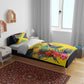 Personalized Black Jamaicans Hummingbird Bedding Set Tropical Flowers Grunge Flag - African Pride