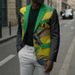 Personalized Black Jamaicans Hummingbird Blazer Tropical Flowers Grunge Flag