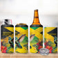 Personalized Black Jamaicans Hummingbird 4 in 1 Can Cooler Tumbler Tropical Flowers Grunge Flag - African Pride