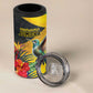Personalized Black Jamaicans Hummingbird 4 in 1 Can Cooler Tumbler Tropical Flowers Grunge Flag - African Pride