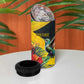 Personalized Black Jamaicans Hummingbird 4 in 1 Can Cooler Tumbler Tropical Flowers Grunge Flag - African Pride