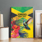 Personalized Black Jamaicans Hummingbird Canvas Wall Art Tropical Flowers Grunge Flag - African Pride