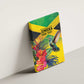 Personalized Black Jamaicans Hummingbird Canvas Wall Art Tropical Flowers Grunge Flag - African Pride