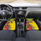 Personalized Black Jamaicans Hummingbird Car Mats Tropical Flowers Grunge Flag - African Pride