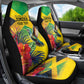 Personalized Black Jamaicans Hummingbird Car Seat Cover Tropical Flowers Grunge Flag - African Pride