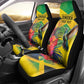 Personalized Black Jamaicans Hummingbird Car Seat Cover Tropical Flowers Grunge Flag - African Pride