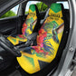 Personalized Black Jamaicans Hummingbird Car Seat Cover Tropical Flowers Grunge Flag - African Pride