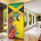 Personalized Black Jamaicans Hummingbird Door Cover Tropical Flowers Grunge Flag