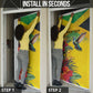Personalized Black Jamaicans Hummingbird Door Cover Tropical Flowers Grunge Flag