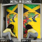 Personalized Black Jamaicans Hummingbird Door Cover Tropical Flowers Grunge Flag