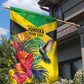 Personalized Black Jamaicans Hummingbird Garden Flag Tropical Flowers Grunge Flag - African Pride