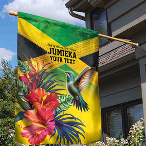 Personalized Black Jamaicans Hummingbird Garden Flag Tropical Flowers Grunge Flag - African Pride