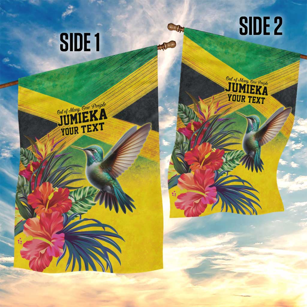 Personalized Black Jamaicans Hummingbird Garden Flag Tropical Flowers Grunge Flag - African Pride