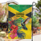 Personalized Black Jamaicans Hummingbird Garden Flag Tropical Flowers Grunge Flag - African Pride