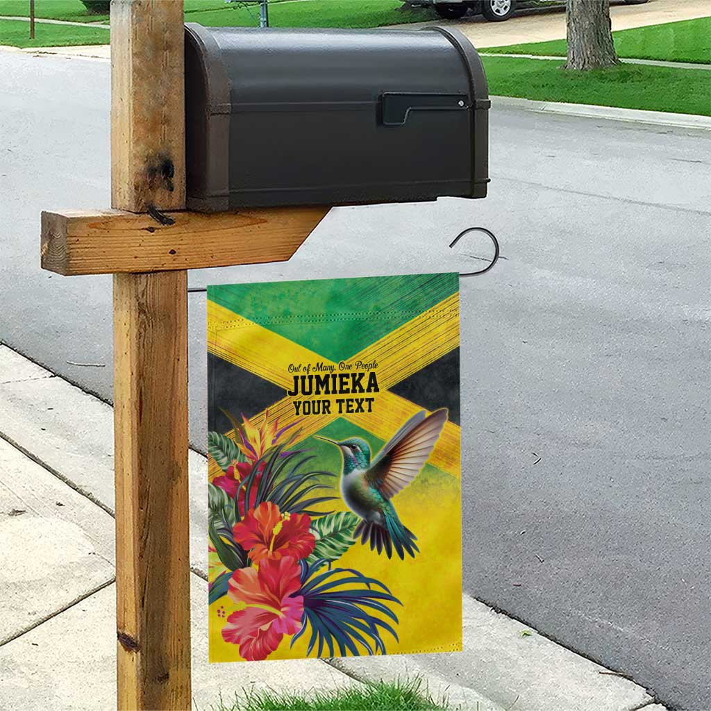 Personalized Black Jamaicans Hummingbird Garden Flag Tropical Flowers Grunge Flag - African Pride