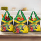 Personalized Black Jamaicans Hummingbird Grocery Bag Tropical Flowers Grunge Flag - African Pride