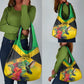 Personalized Black Jamaicans Hummingbird Grocery Bag Tropical Flowers Grunge Flag - African Pride