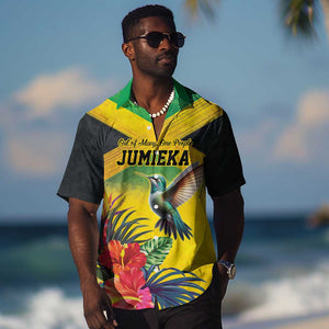 Personalized Black Jamaicans Hummingbird Hawaiian Shirt Tropical Flowers Grunge Flag - African Pride