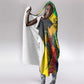 Personalized Black Jamaicans Hummingbird Hooded Blanket Tropical Flowers Grunge Flag - African Pride