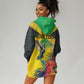 Personalized Black Jamaicans Hummingbird Hoodie Dress Tropical Flowers Grunge Flag - African Pride