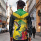 Personalized Black Jamaicans Hummingbird Long Sleeve Button Shirt Tropical Flowers Grunge Flag - African Pride
