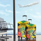Personalized Black Jamaicans Hummingbird Luggage Cover Tropical Flowers Grunge Flag - African Pride