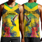 Personalized Black Jamaicans Hummingbird Men Tank Top Tropical Flowers Grunge Flag - African Pride