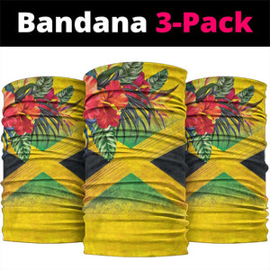 Black Jamaicans Hummingbird Neck Gaiter Tropical Flowers Grunge Flag - African Pride
