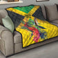 Personalized Black Jamaicans Hummingbird Quilt Tropical Flowers Grunge Flag - African Pride