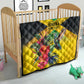 Personalized Black Jamaicans Hummingbird Quilt Tropical Flowers Grunge Flag - African Pride