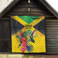 Personalized Black Jamaicans Hummingbird Quilt Tropical Flowers Grunge Flag - African Pride