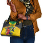 Personalized Black Jamaicans Hummingbird Shoulder Handbag Tropical Flowers Grunge Flag - African Pride