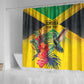 Personalized Black Jamaicans Hummingbird Shower Curtain Tropical Flowers Grunge Flag - African Pride