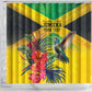 Personalized Black Jamaicans Hummingbird Shower Curtain Tropical Flowers Grunge Flag - African Pride